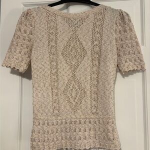 Leslie Fay Vintage Cream Knit Top